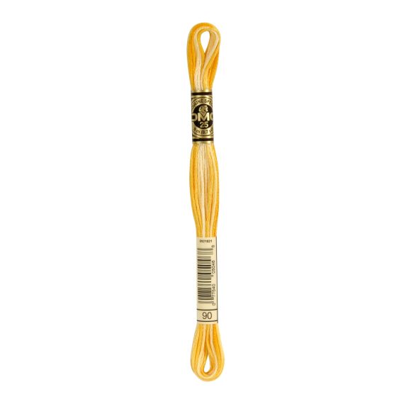 DMC Fil à broder "Mouliné Spécial®" écheveau de 8 m - à 6 brins (90/multicolore jaune)