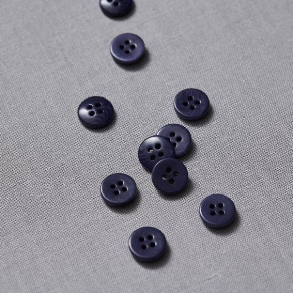 Bouton "Plain Corozo - blueberry" 4 trous Ø 11/15 mm - lot de 2 (bleu foncé) de meetMILK