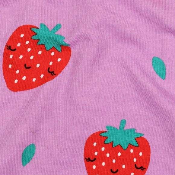 Sweat de coton "Fraises" (pink-rouge/vert)