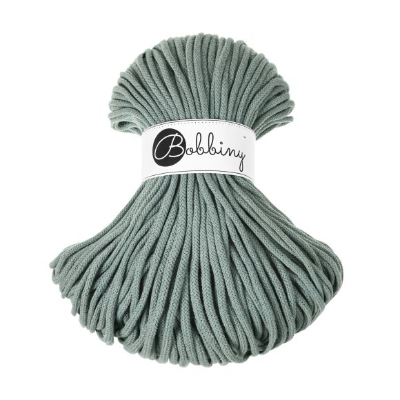 Fil macramé en coton recyclé "Premium Ø 5 mm - laurel" (vieux menthe) de Bobbiny