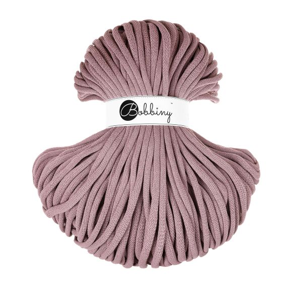 Fil macramé en coton recyclé "Jumbo Ø 9 mm - mauve" (mauve) de Bobbiny