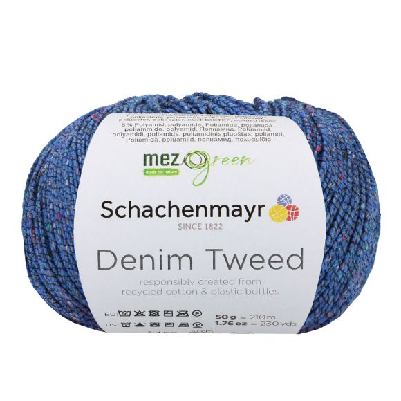 Fil de coton - recyclé "Denim Tweed" (royal) de Schachenmayr