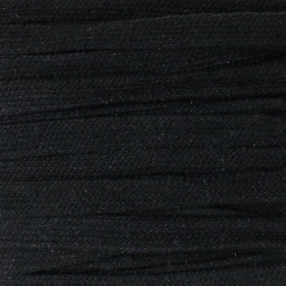 Cordon de coton “Bande de Hoodie” 12-15 mm - en mètre (noir)