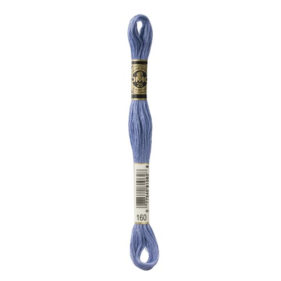 DMC Fil à broder "Mouliné Spécial®" écheveau de 8 m - à 6 brins (160/bleu)