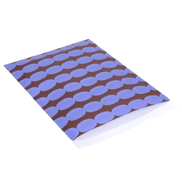 Sachet en papier "Galets" 23 x 31 cm, lot de 5 (bleu lavande/brun)