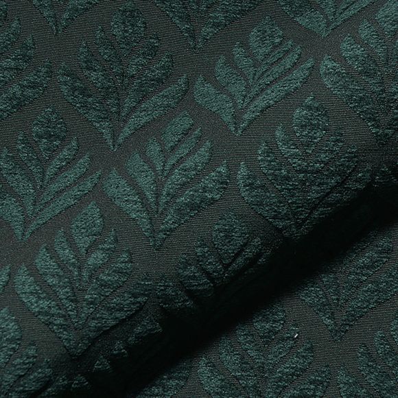 Tissu de décoration jacquard "Velours/chenille Lotus" (vert foncé)
