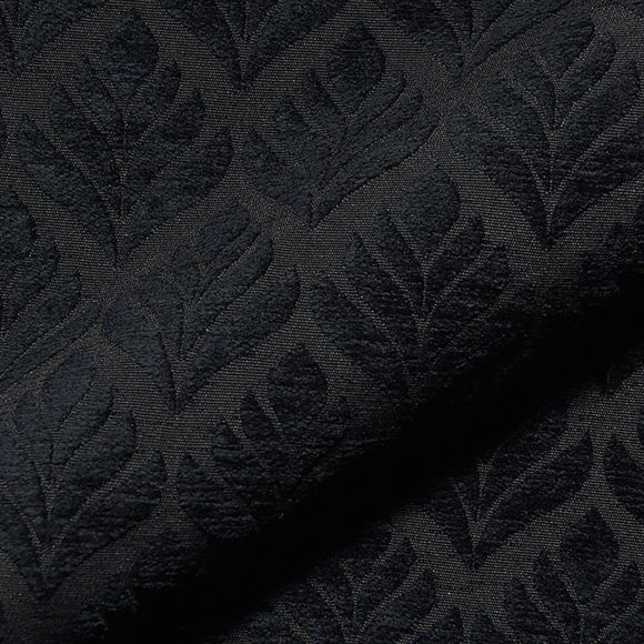 Tissu de décoration jacquard "Velours/chenille Lotus" (noir)
