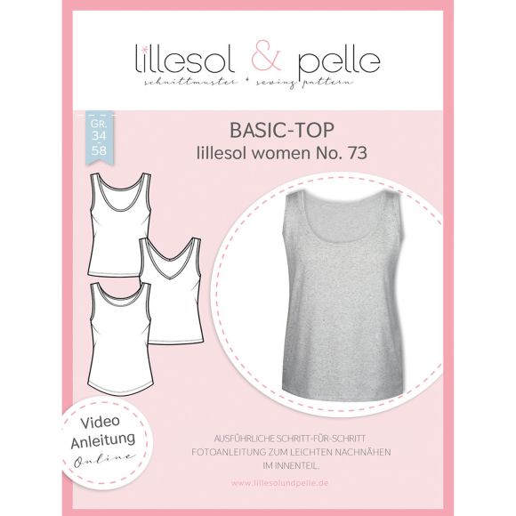 Schnittmuster - Damen Shirt "Basic Top No. 73" Gr. 34-58 von lillesol & pelle