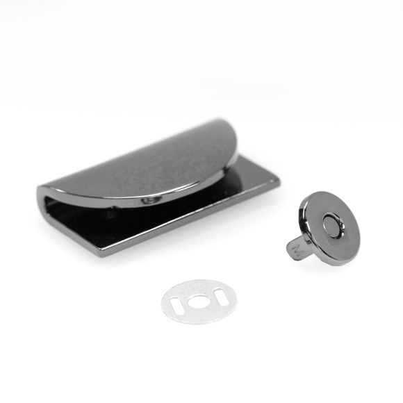 Magnetverschluss "Halbmond" - 40 mm (onyx-grau)