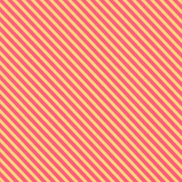 AU Maison - Toile cirée "Diagonal Stripe-Fuchsia" (pink/jaune)