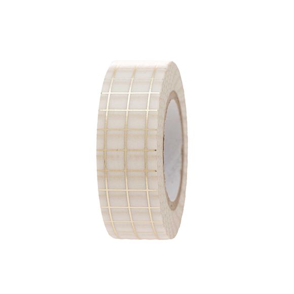 Masking tape "Xmas Carreau" (blanc-doré) de RICO DESIGN