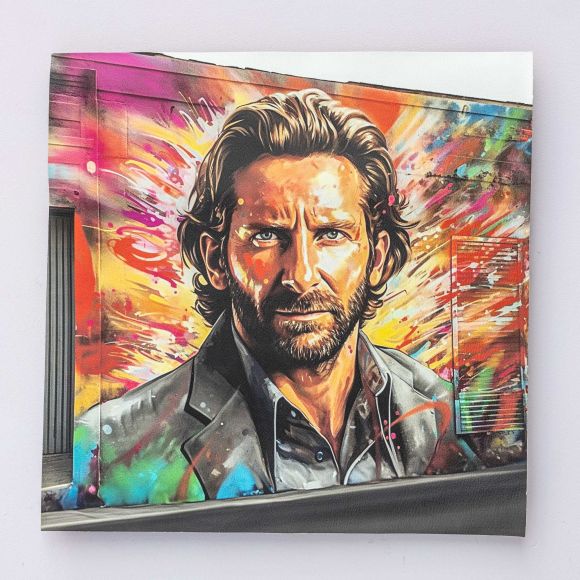 Carré de similicuir Nappa "Homme/Street Art" 44 x 44 cm (multicolore)