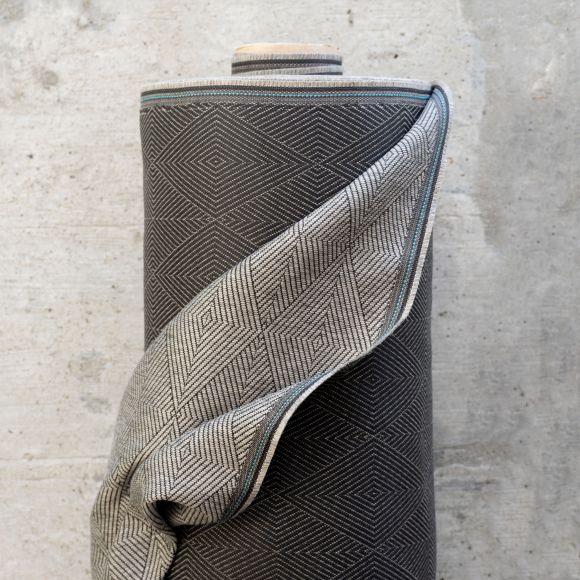 Tissu d’ameublement oléfine jacquard - outdoor "Montauk" (noir/gris)