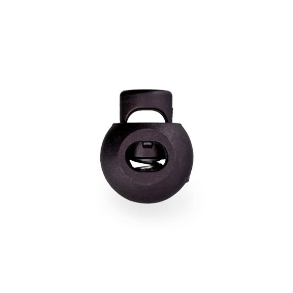 Kordelstopper „1-Loch rund“ (schwarz)
