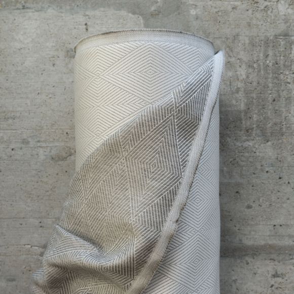 Tissu d’ameublement oléfine jacquard - outdoor "Montauk" (beige clair/gris)