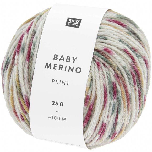 Laine bébé - Rico Baby Merino Print (pétrole-violet)