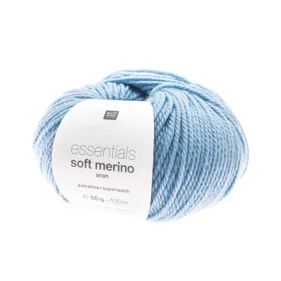 Laine mérinos -  Rico Essentials Soft Merino Aran (bleu ciel)