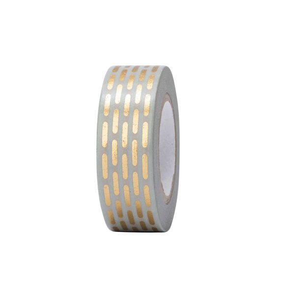 Masking Tape "Striche" (hellgrau-gold) von RICO DESIGN