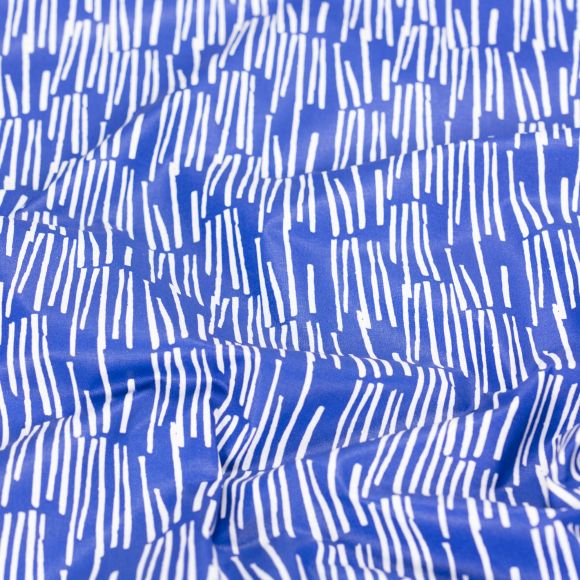 Wachstuch - Baumwolle beschichtet "Vertical" (blau-weiss)