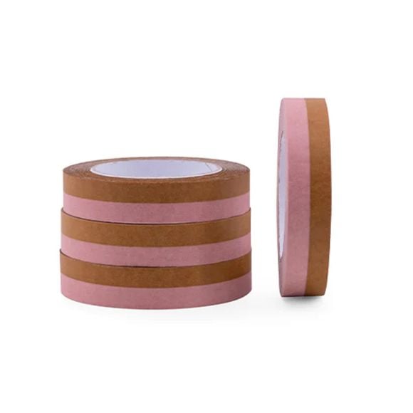 Tape/Ruban adhésif "Duo stripe" 25 mm, rouleau à 66 m (caramel/rose pastel)