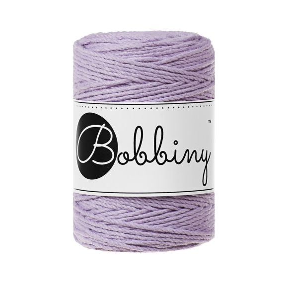 Fil macramé en coton recyclé "Rope Ø 1.5 mm - lavender" (lilas) de Bobbiny