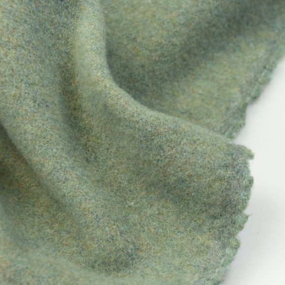 Tissu pour manteaux en laine mélangée "Moelleux - uni" (vieux menthe)