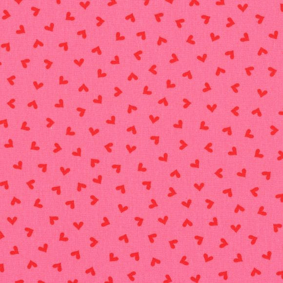 AU Maison - Toile cirée "Hearts-Fuchsia" (pink clair-rouge)