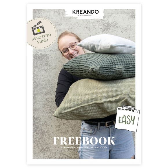 Tuto gratuit PDF - Couture - Housse de coussin avec zip "KUDDE" de KREANDO (en français)