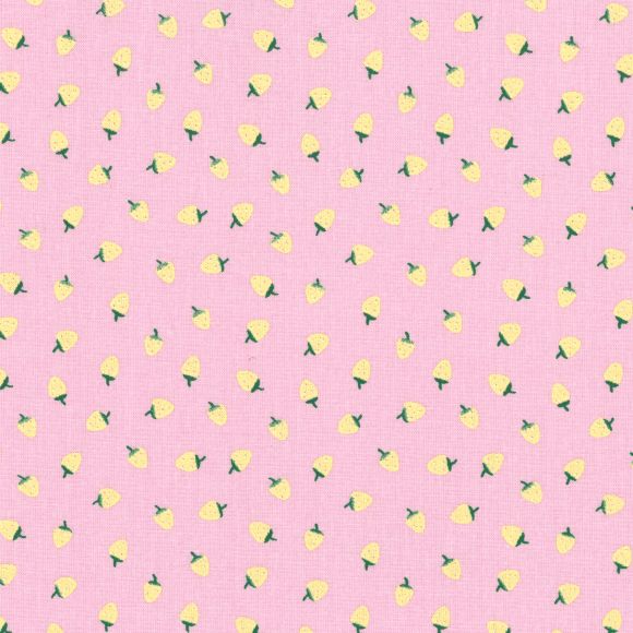 AU Maison - Toile cirée "Strawberries-Pink/Yellow" (rose-jaune clair/vert)