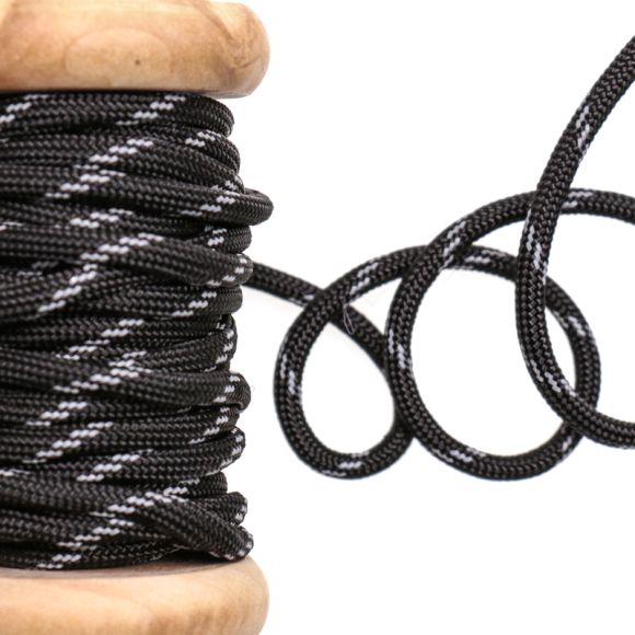 Paracord "reflektierend" - Ø 4 mm am Meter (schwarz)