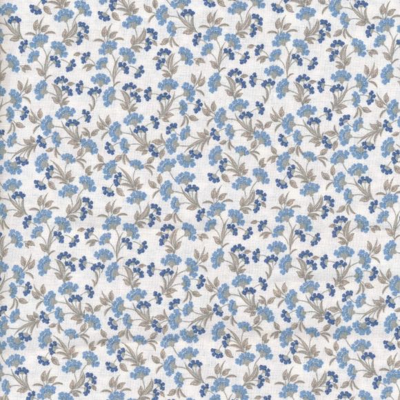 AU Maison Wachstuch "Fiona-Blue" (weiss-blau/oliv)