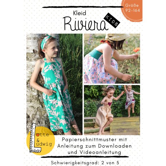 Schnittmuster Kinder Kleid "Riviera Kids" Gr. 92-164 von Lotte & Ludwig