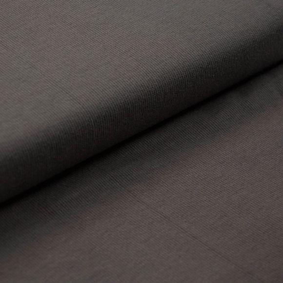 Tissu bord côte bio côtelé - tubulaire "Mika" (anthracite)