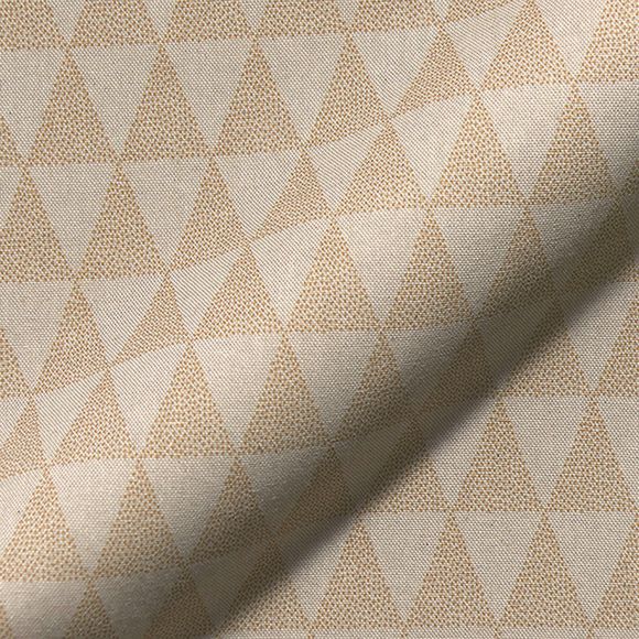 Bachette/canvas de coton "Aspect lin - triangles scintillants" (nature - doré)