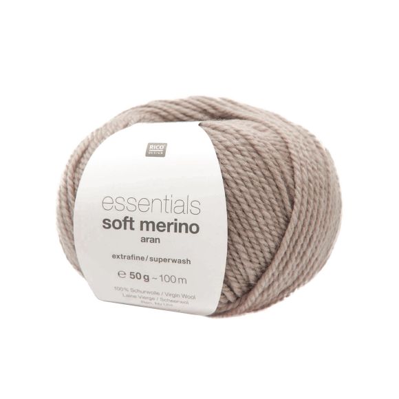 Laine mérinos -  Rico Essentials Soft Merino Aran (galet chiné)