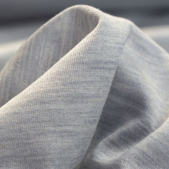 Jersey de soie de murier/coton bio "Smooth" (gris clair chiné)