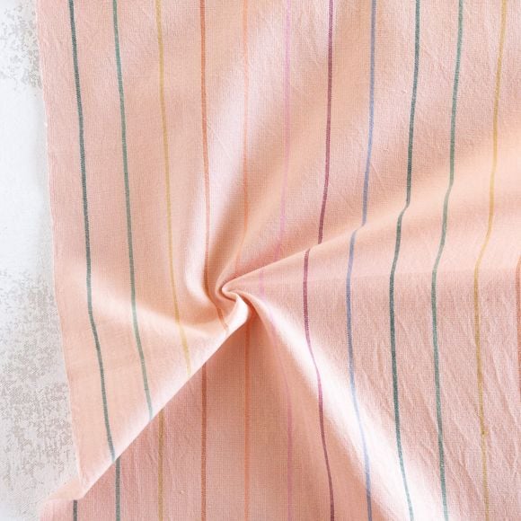 Baumwolle "Lucky Loom/Skinny Stripe - Shell" (hellrosa-bunt) von Fableism