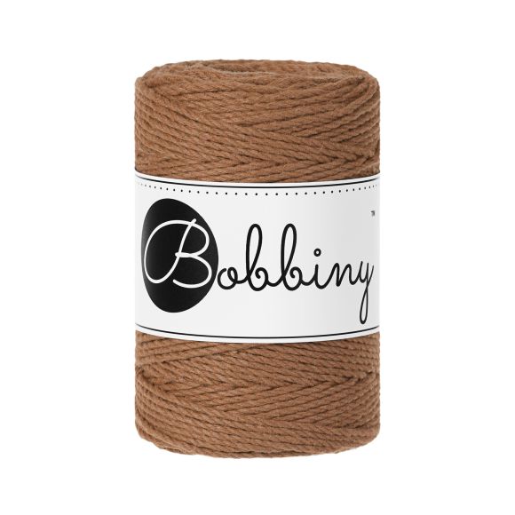 Recycling Makramee-Garn Baumwolle "Rope Ø 1.5 mm - caramel" (braun) von Bobbiny