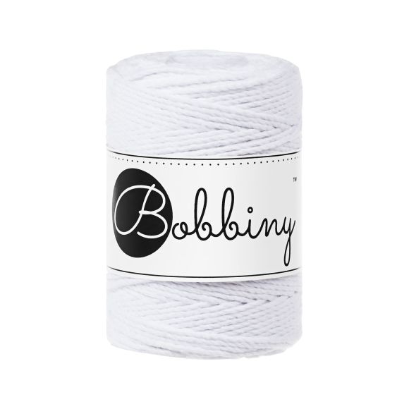 Recycling Makramee-Garn Baumwolle "Rope Ø 1.5 mm - white" (weiss) von Bobbiny