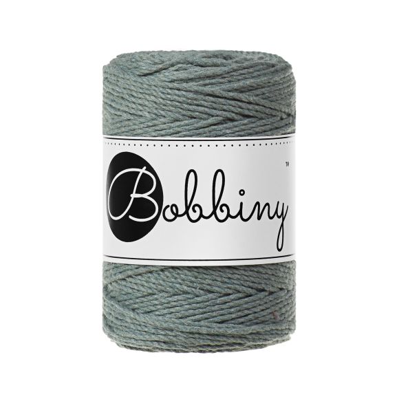 Fil macramé en coton recyclé "Rope Ø 1.5 mm - laurel" (vieux menthe) de Bobbiny