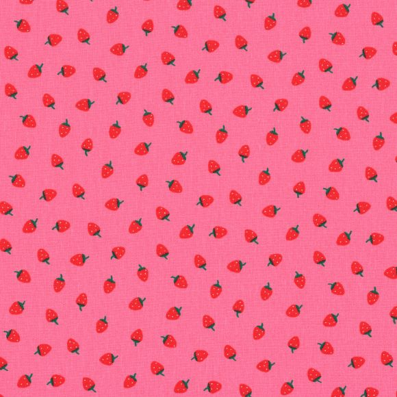 AU Maison Wachstuch "Strawberries-Pink/Red" (hellpink-rot/dunkelgrün)