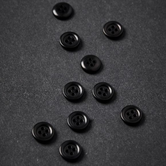 Knopf "Frame Corozo - black " 4-Loch Ø 11 mm - Set à 2 Stk. (schwarz) von meetMILK