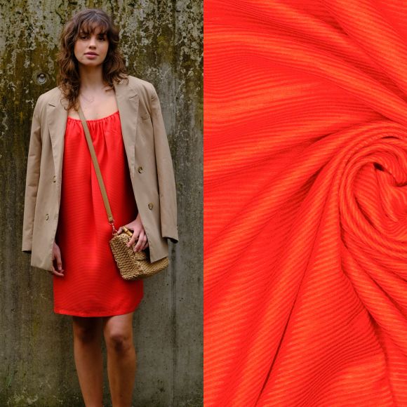 Tissu viscose "Shiney Stripes - Elvira Fibre Mood" (rouge)