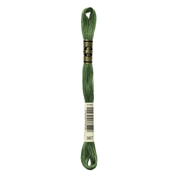 DMC Fil à broder "Mouliné Spécial®" écheveau de 8 m - à 6 brins (987/vert)