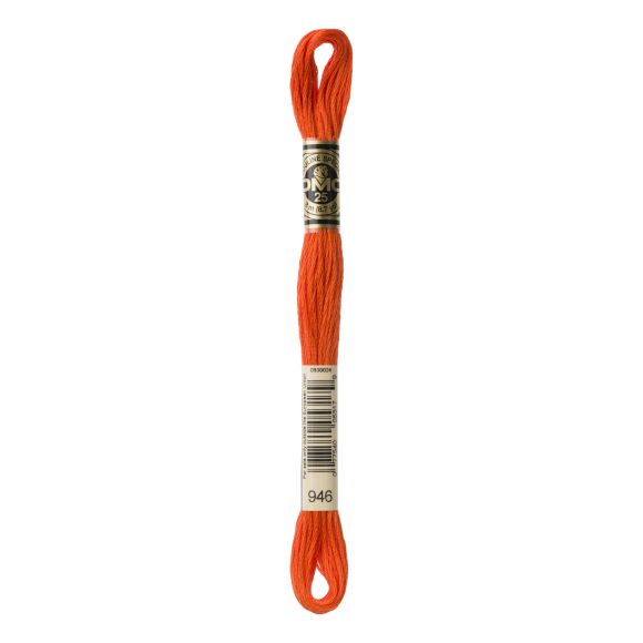 DMC Fil à broder "Mouliné Spécial®" écheveau de 8 m - à 6 brins (946/orange)