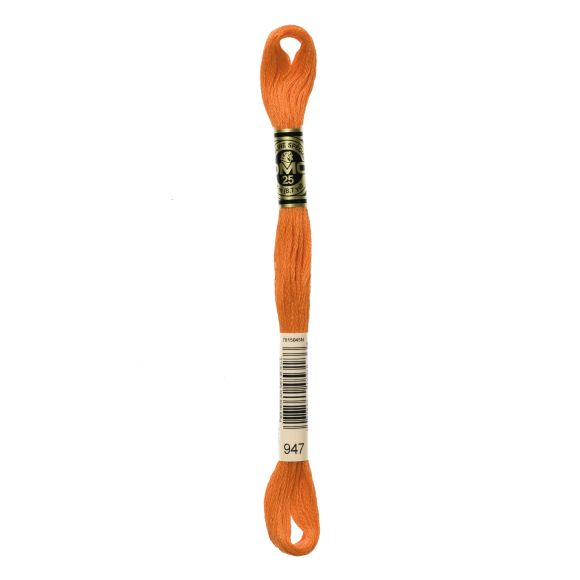 DMC Fil à broder "Mouliné Spécial®" écheveau de 8 m - à 6 brins (947/orange)