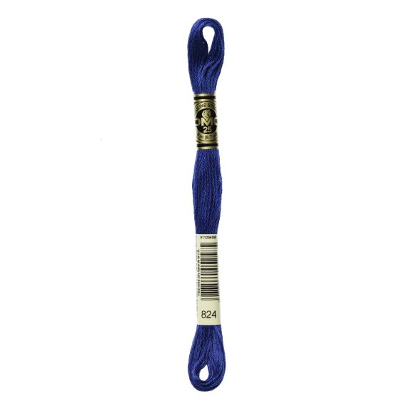 DMC Fil à broder "Mouliné Spécial®" écheveau de 8 m - à 6 brins (824/bleu)