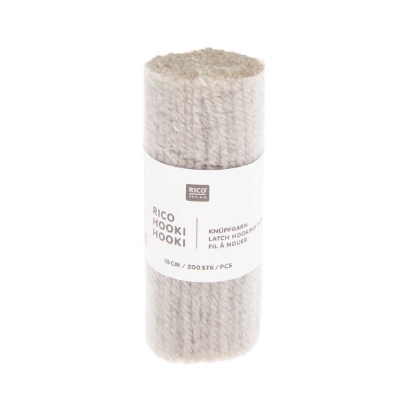 Knüpfgarn - Rico Hooki Hooki - 10 cm, 200 Stück (317/perlgrau)