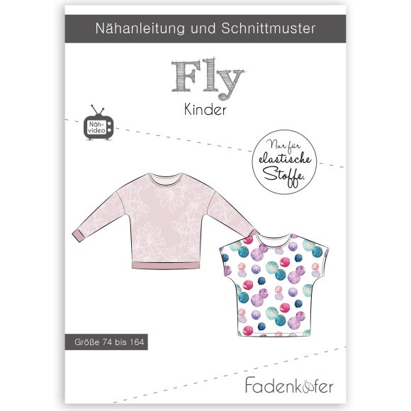 Patron - T-shirt pour enfants "Fly" (74-164)  de fadenkäfer