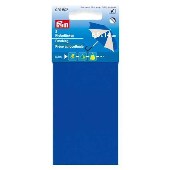 PRYM Nylonflicken - selbstklebend, 2 Bogen à 6.5 x 14 cm (blau) 929502